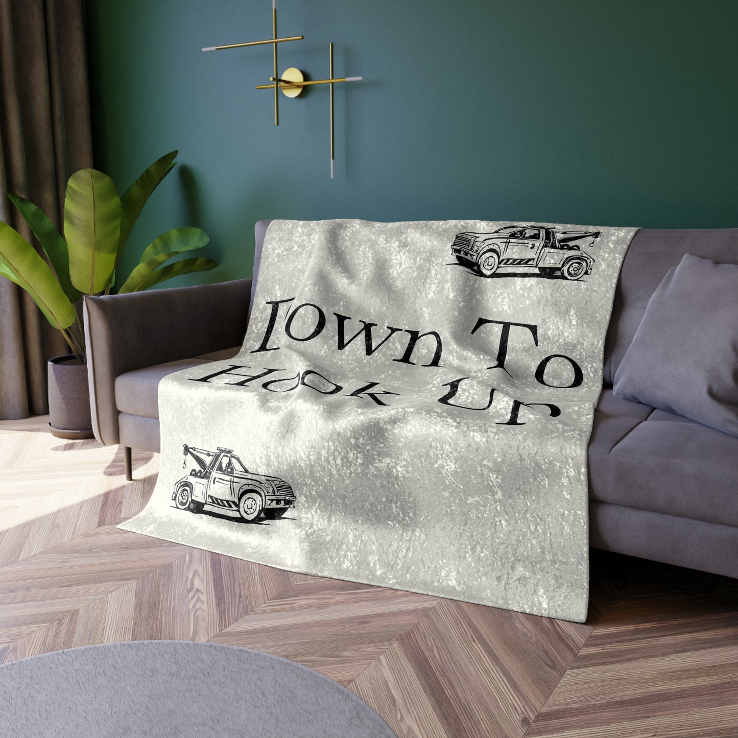 Down To Hook Up Crushed Velvet Blanket