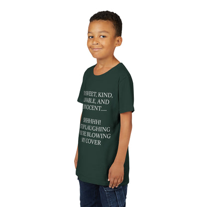 Blowing My Cover Youth Unisex Short Sleeve Crewneck Tee
