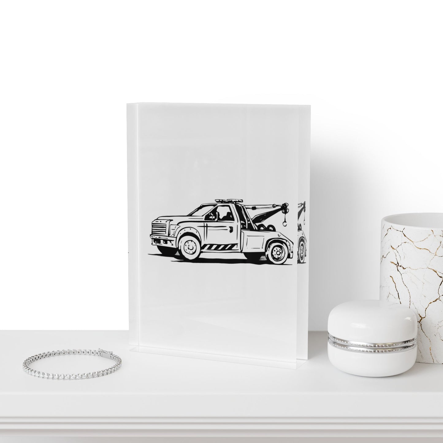 Wheel Lift Tow Truck Acrylic Photo Block