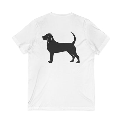 Bloodhound Silhouette Unisex Short Sleeve V-Neck Tee