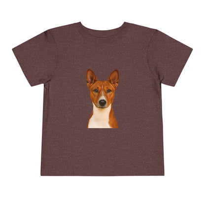 Basenji Head Toddler Unisex Short Sleeve Crewneck Tee