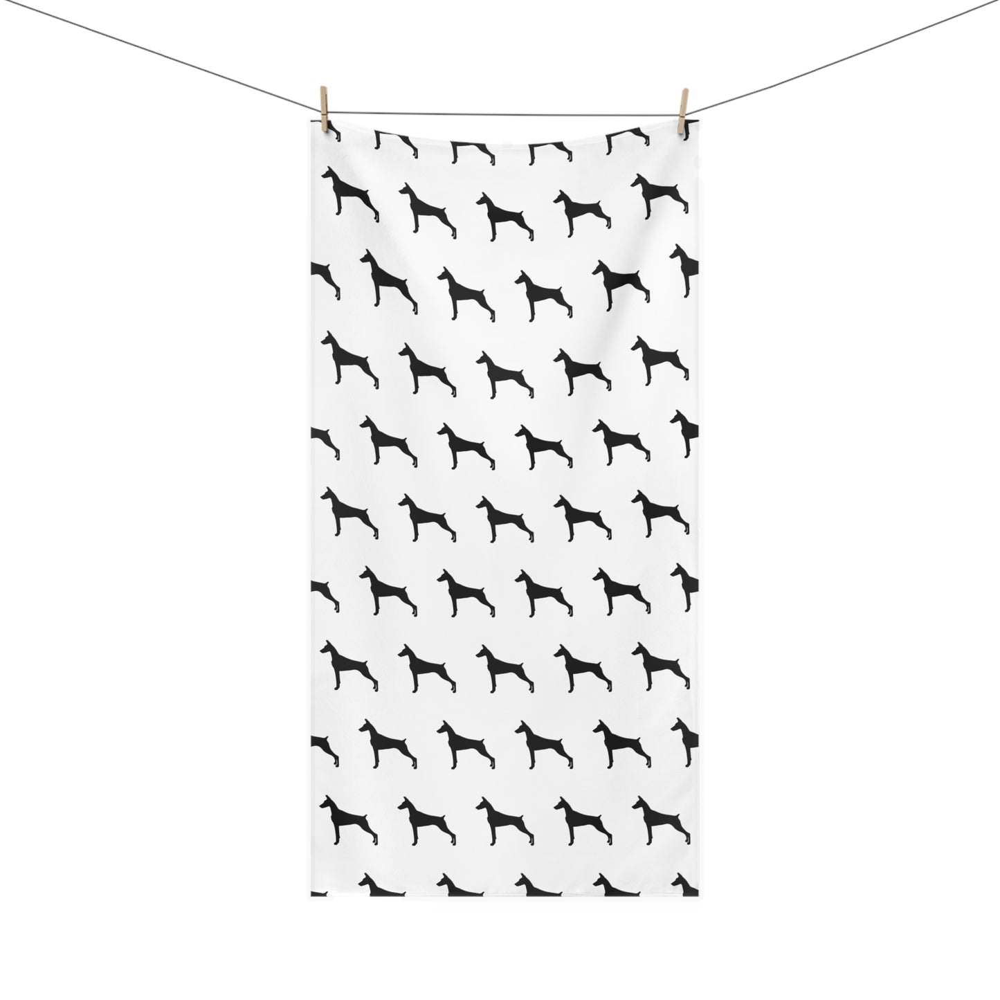 Doberman Silhouette Mink-Cotton  Beach Towel