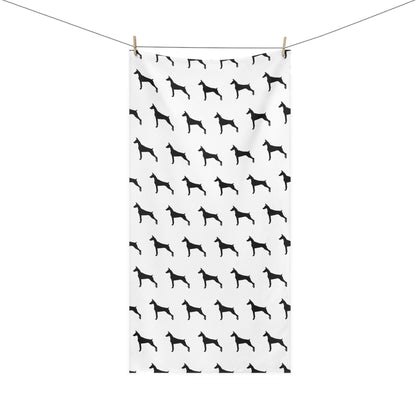 Doberman Silhouette Mink-Cotton  Beach Towel