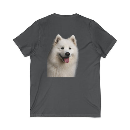 Samoyed Head Unisex Short Sleeve V-Neck Tee