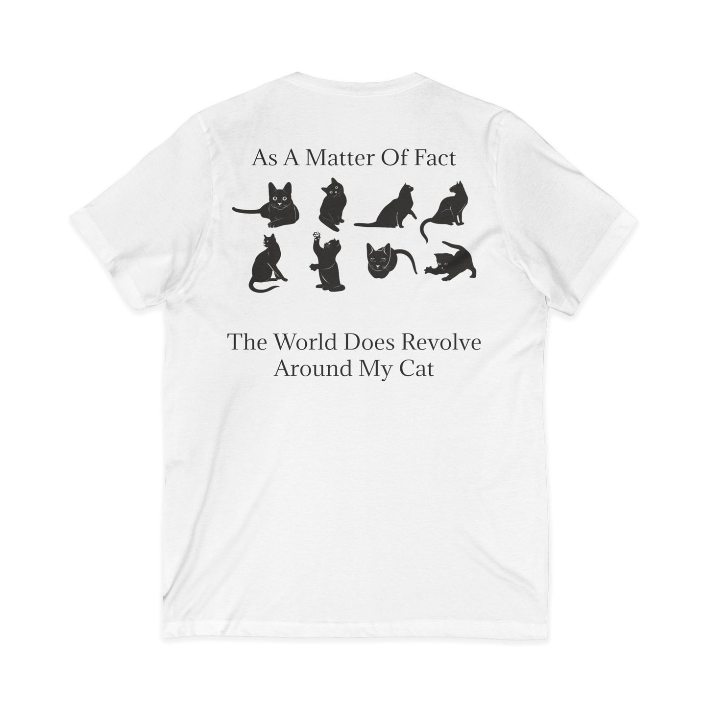 Matter Of Fact Cat Unisex Short Sleeve V-Neck Tee