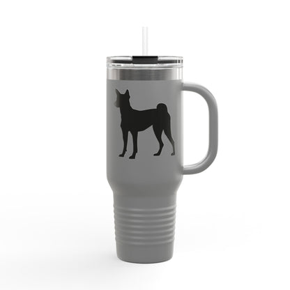 Basenji Silhouette Insulated Travel Mug