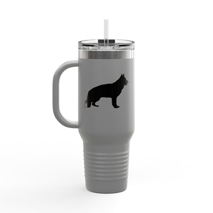 German Shepherd Silhouette Insulated Travel Mug