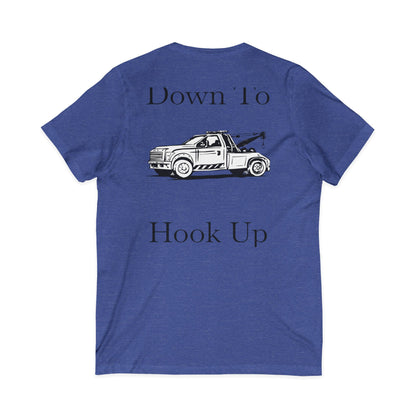 Down To Hook Up Unisex Short Sleeve V-Neck Tee