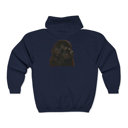 Newfie Head Unisex Full Zip Hoodie