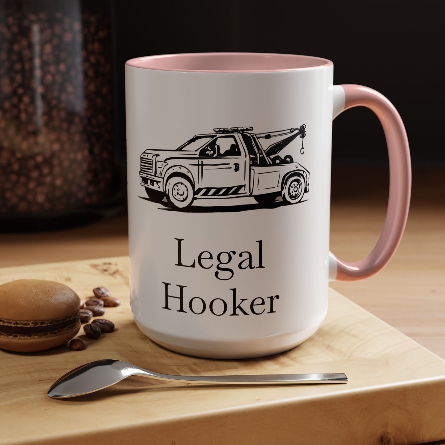 Legal H**ker Wheel Lift Tow Truck 2-Tone Coffee Mug
