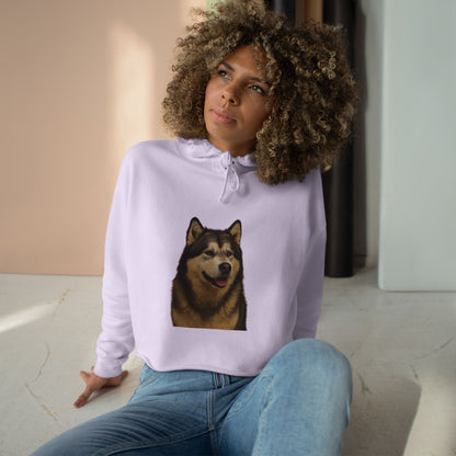 Malamute Head Women's Crop Hoodie