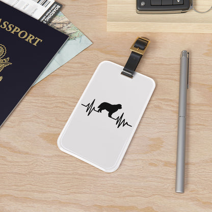 My Heart Beats For Newfies Leather Strap Luggage Tag