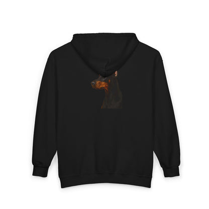 Doberman Head Unisex Full Zip Hoodie