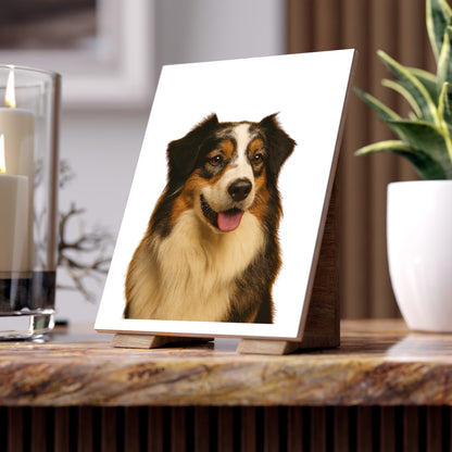 Aussie Head Ceramic Photo Tile