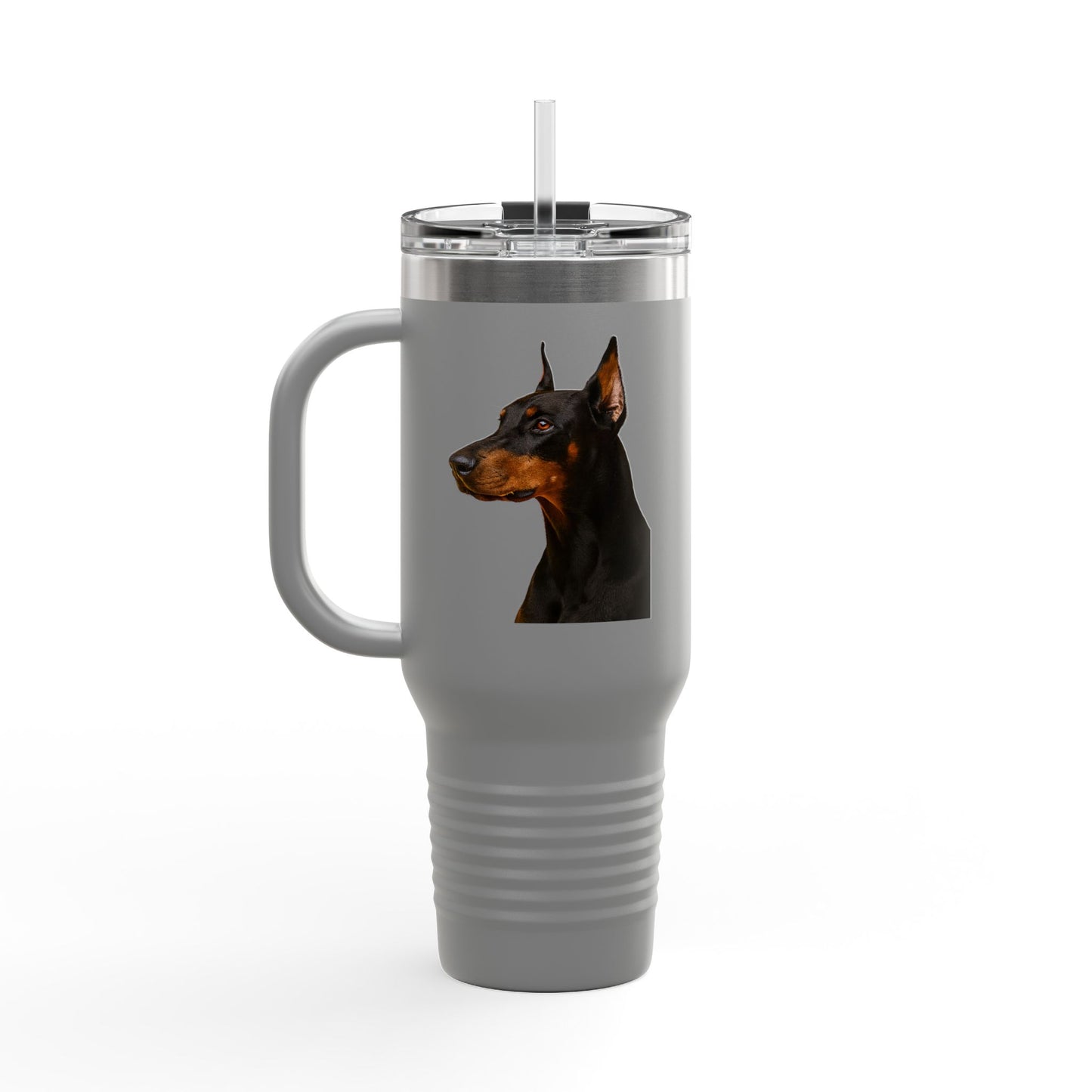 Doberman Head Insulated Travel Mug