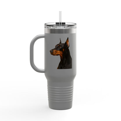 Doberman Head Insulated Travel Mug