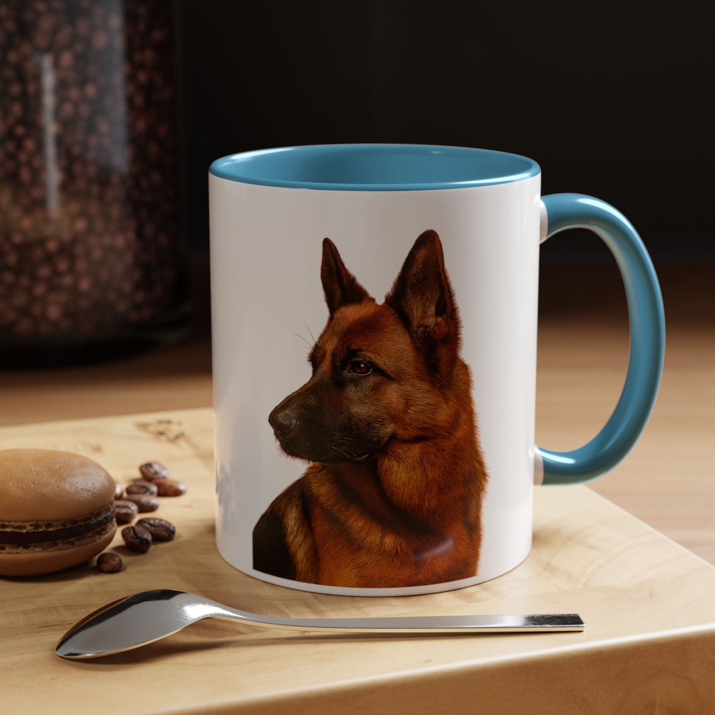 German Shepherd Head 2-Tone Coffee Mug