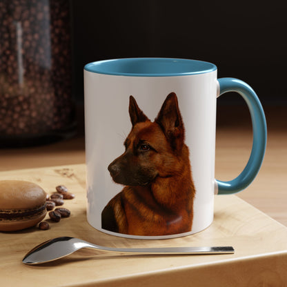 German Shepherd Head 2-Tone Coffee Mug