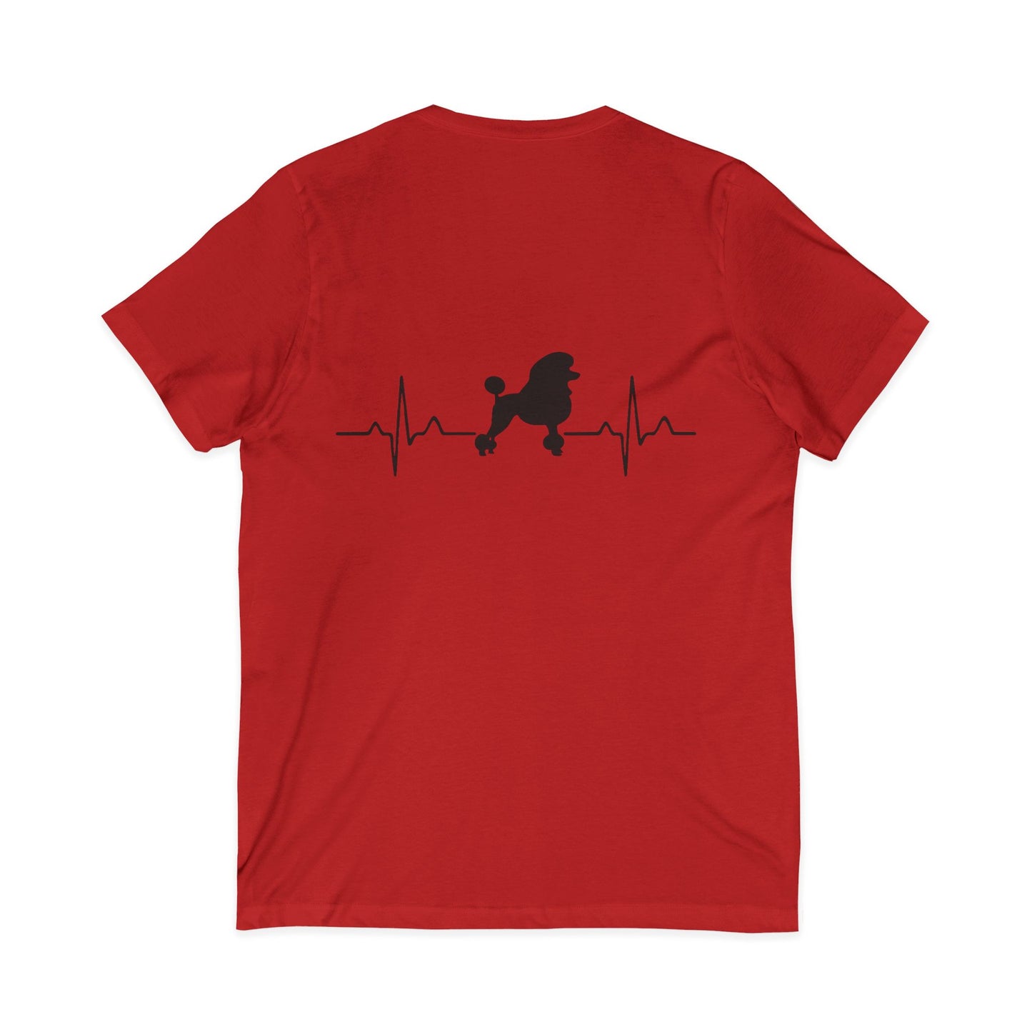 My Heart Beats For Poodles Unisex Short Sleeve V-Neck Tee