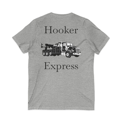 H**ker Express Heavy Tow Truck Unisex Short Sleeve V-Neck Tee