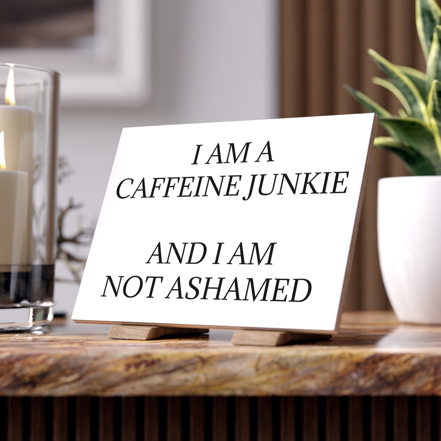 Caffeine Junkie Ceramic Photo Tile