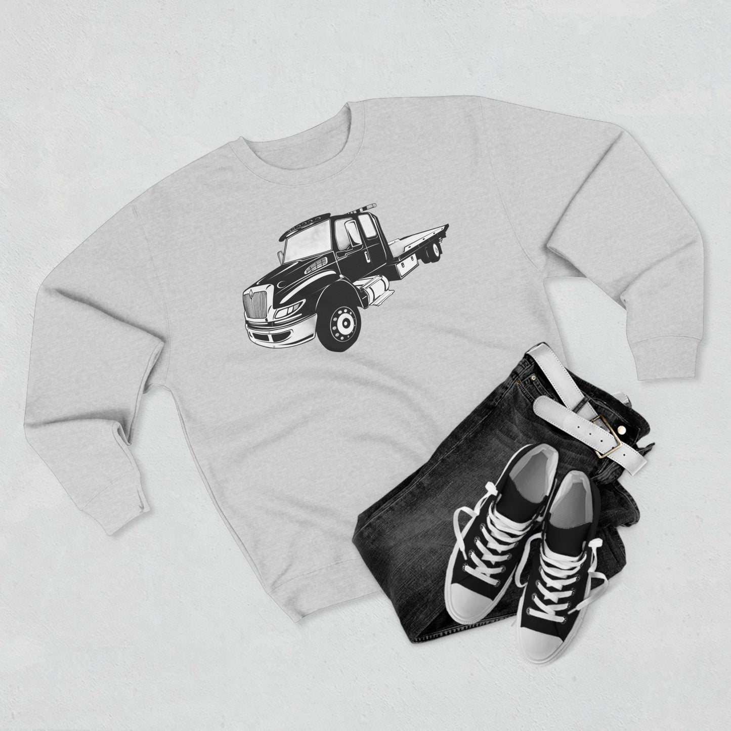 Flatbed Tow Truck Unisex Crewneck Sweatshirt