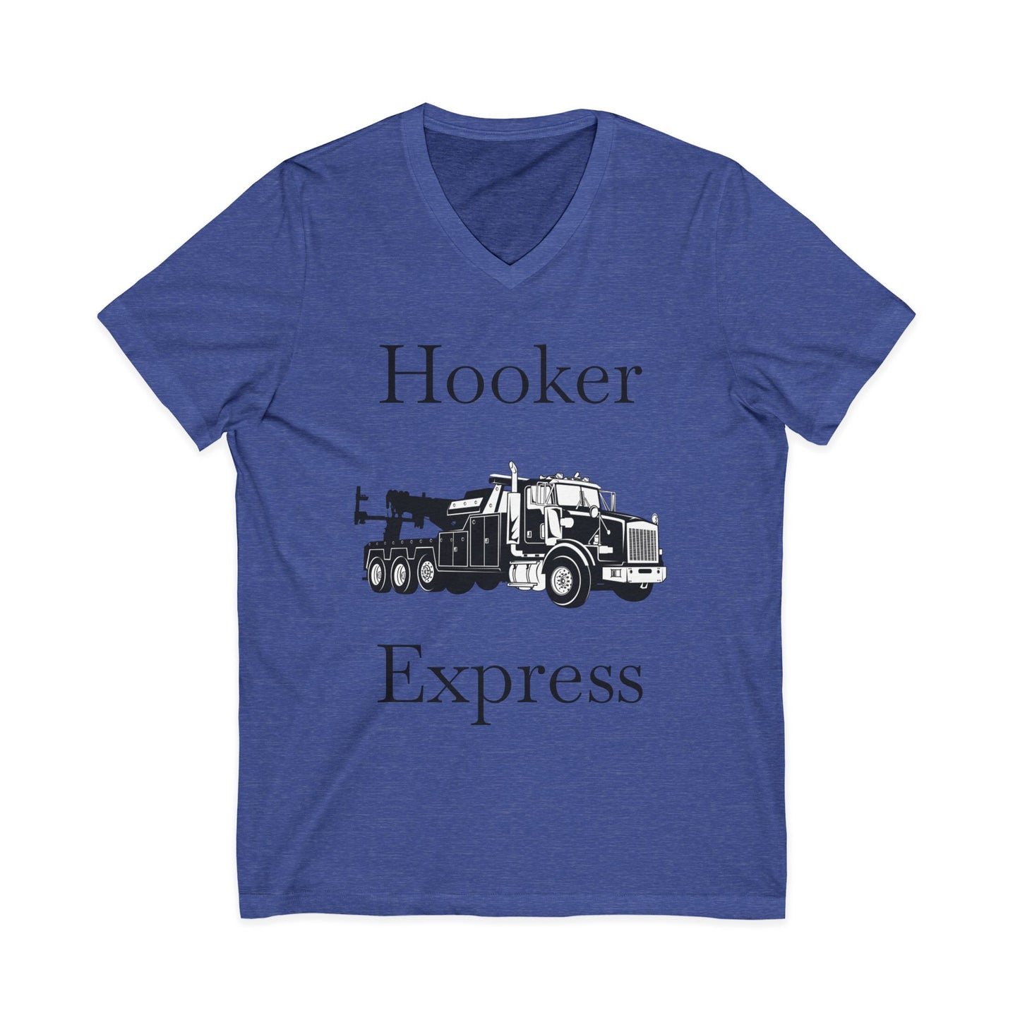 H**ker Express Heavy Tow Truck Unisex Short Sleeve V-Neck Tee