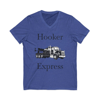 H**ker Express Heavy Tow Truck Unisex Short Sleeve V-Neck Tee