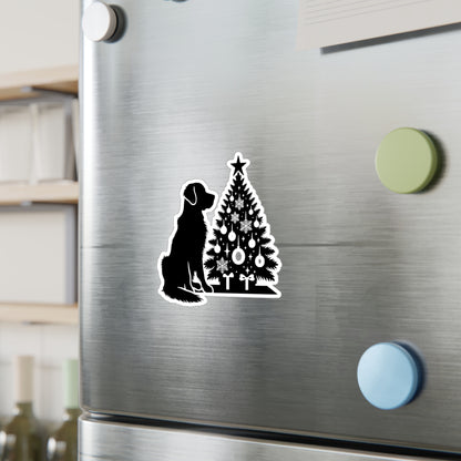 Golden Christmas Tree Vinyl Decal