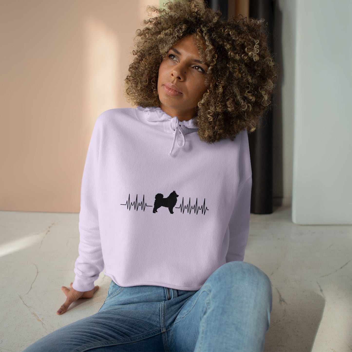 My Heart Beats For Samoyeds Women's Crop Hoodie
