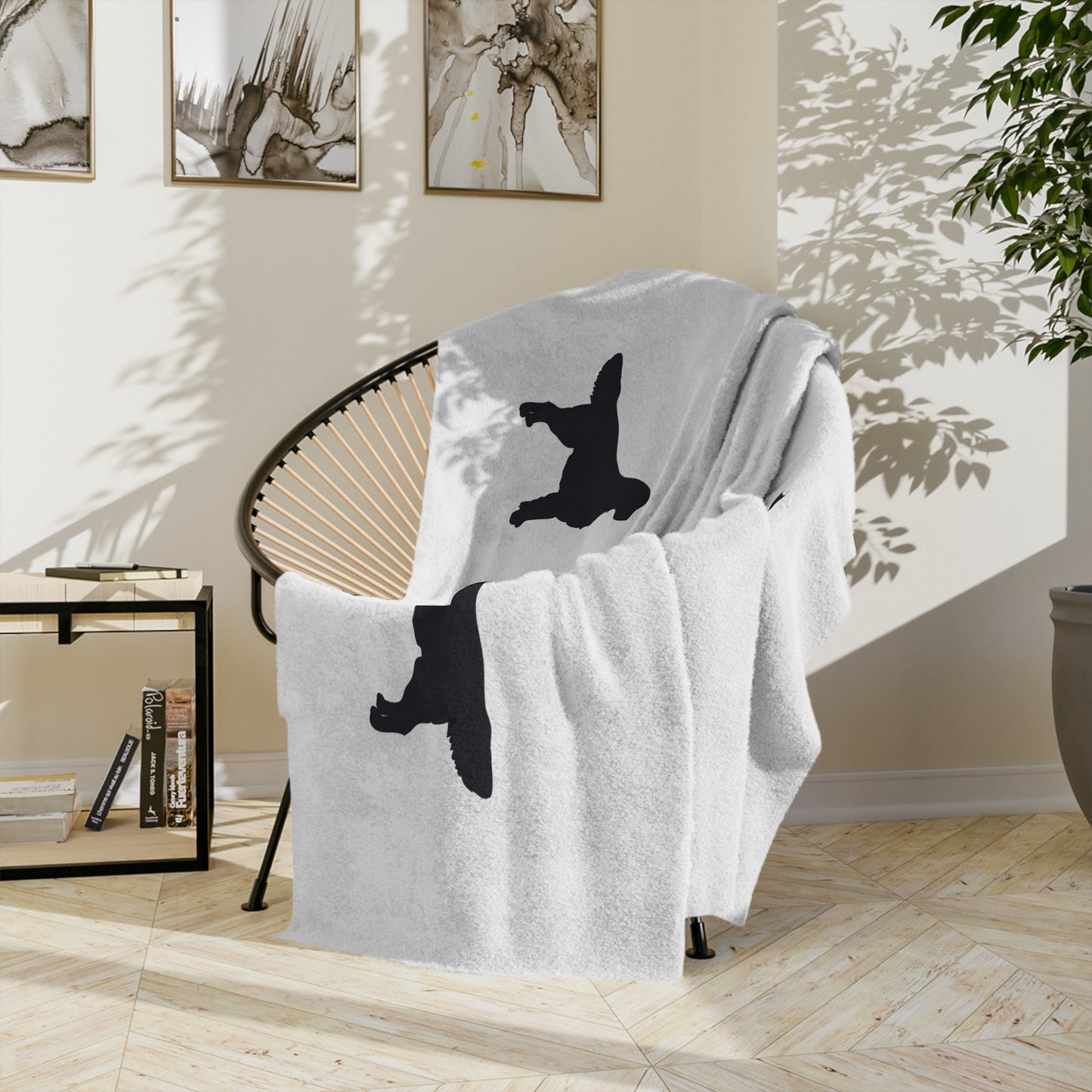 Golden Silhouette Velveteen Microfiber Blanket