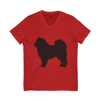 Samoyed Silhouette Unisex Short Sleeve V-Neck Tee