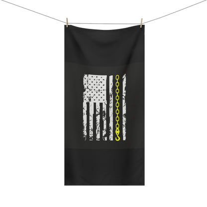 Thin Yellow Line Mink-Cotton  Beach Towel
