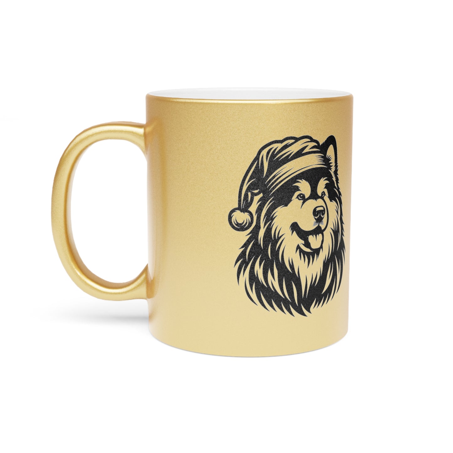 Santa Paws Malamute Metallic Coffee Mug