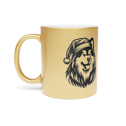 Santa Paws Malamute Metallic Coffee Mug