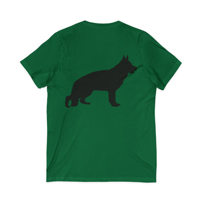 German Shepherd Silhouette Unisex Short Sleeve V-Neck Tee