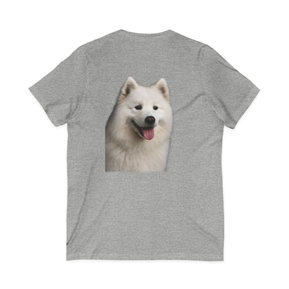 Samoyed Head Unisex Short Sleeve V-Neck Tee