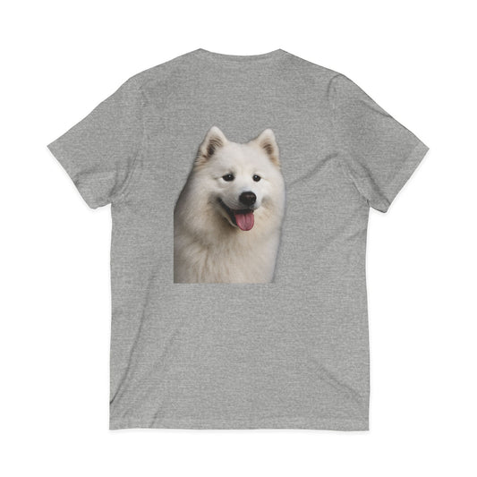 Samoyed Head Unisex Short Sleeve V-Neck Tee