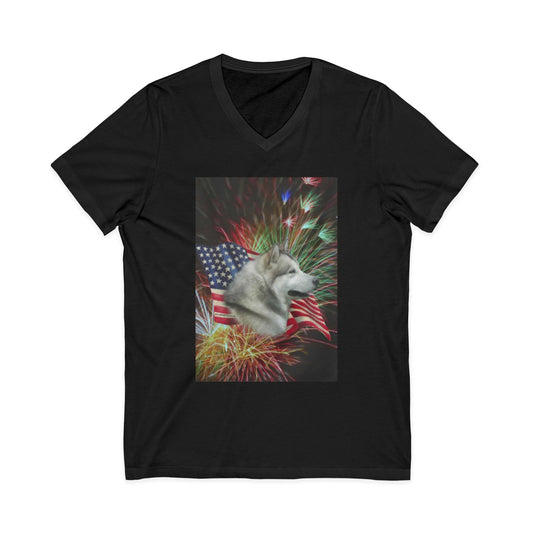 American Malamute Unisex Short Sleeve V-Neck Tee