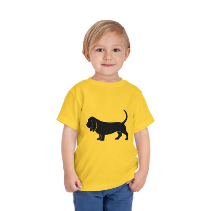 Basset Hound Silhouette Toddler Unisex Short Sleeve Crewneck Tee