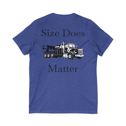 Size Does Matter Unisex Short Sleeve V-Neck Tee