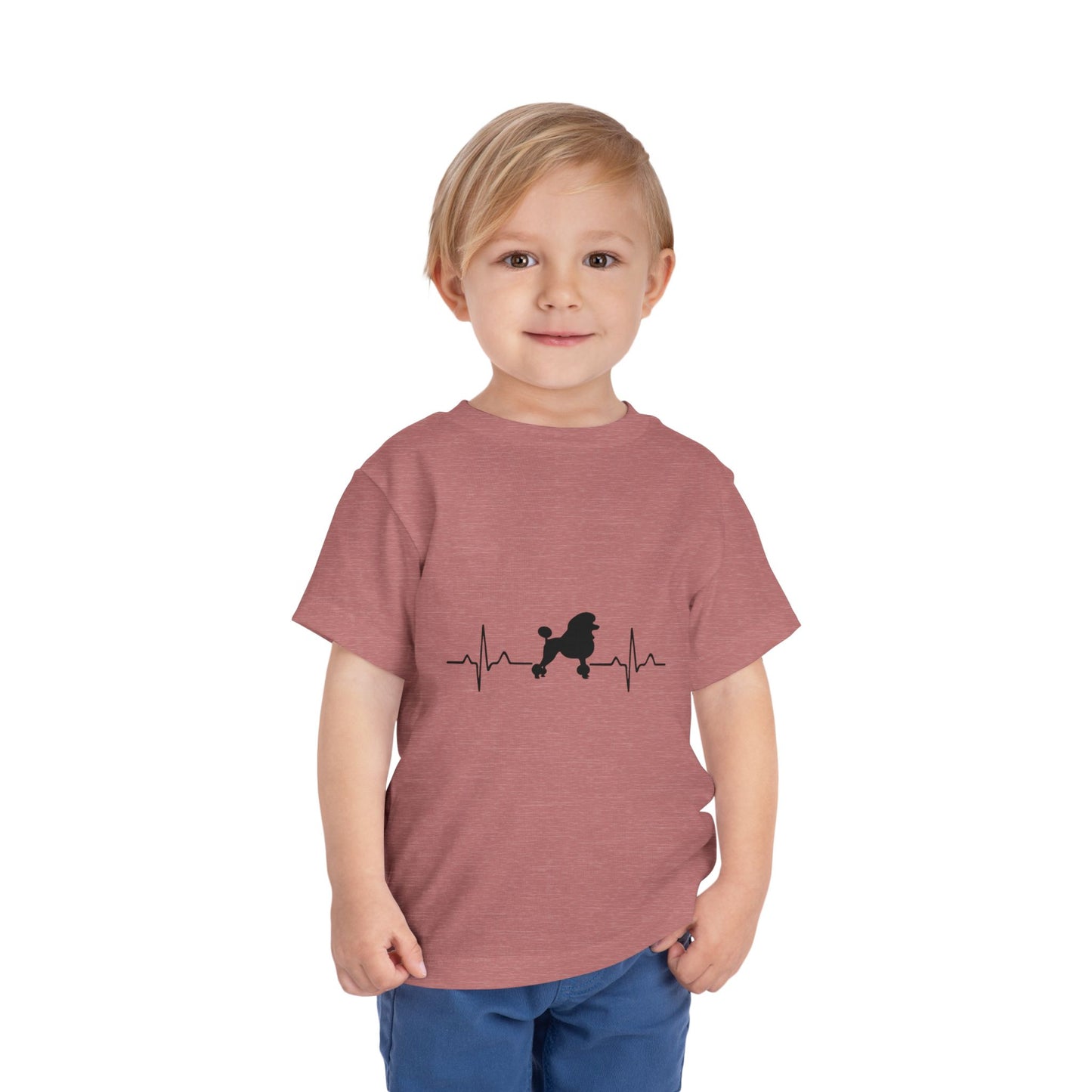 My Heart Beats For Poodles Toddler Unisex Short Sleeve Crewneck Tee