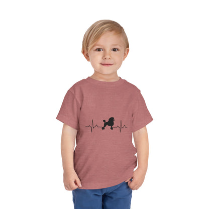 My Heart Beats For Poodles Toddler Unisex Short Sleeve Crewneck Tee