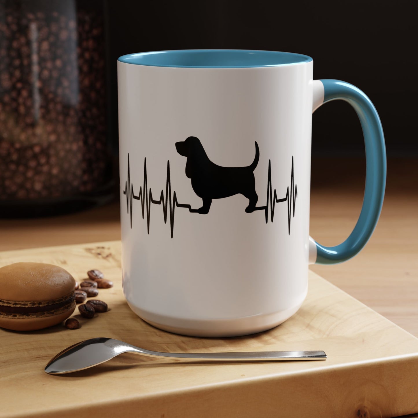 My Heart Beats For Bassets 2-Tone Coffee Mug