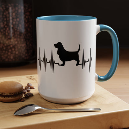 My Heart Beats For Bassets 2-Tone Coffee Mug