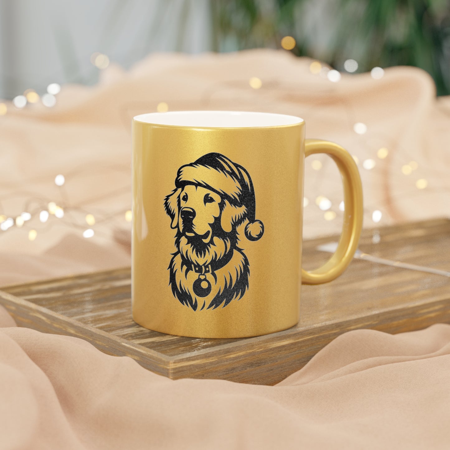 Santa Paws Golden Metallic Coffee Mug