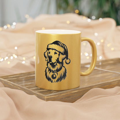 Santa Paws Golden Metallic Coffee Mug