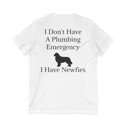 Plumbing Emergency Unisex Short Sleeve V-Neck Tee