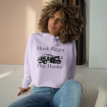 Hook Bigger Heavy Tow Truck Women's Crop Hoodie