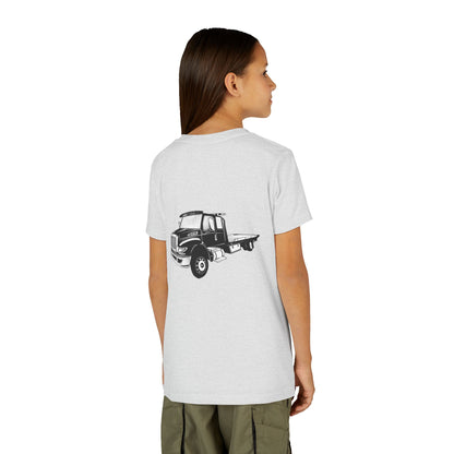 Flatbed Tow Truck Youth Unisex Short Sleeve Crewneck Tee